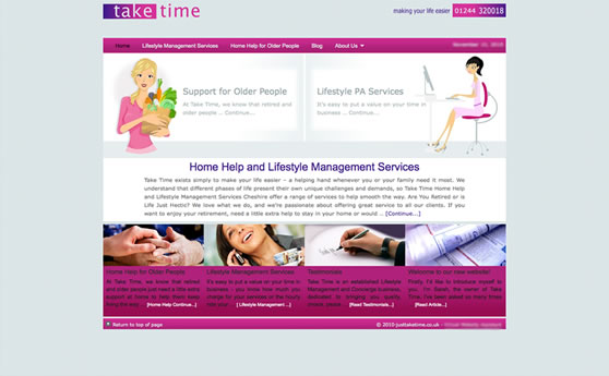 take time lifestyle management chester web design