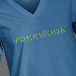 tree work logo on tee shirt